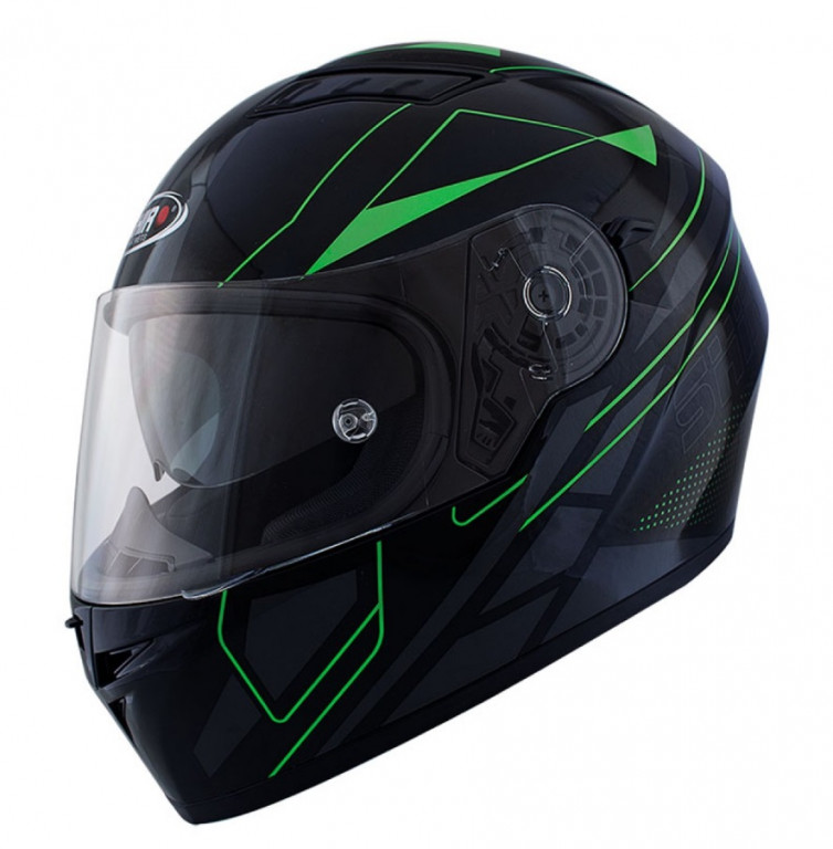 Helmet SHIRO SH-600 Elite matt black / green XS