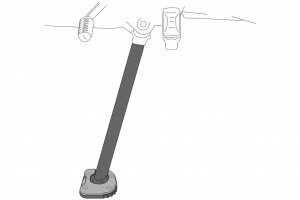 Kickstand extension PUIG črna with standard suspension