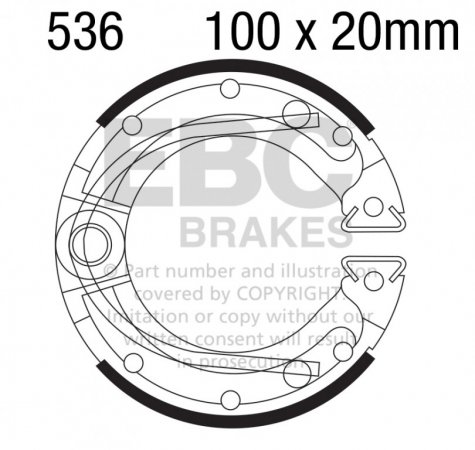 Brake shoe set EBC includings springs za ATV YAMAHA YFM 90 Raptor (2009-2014)