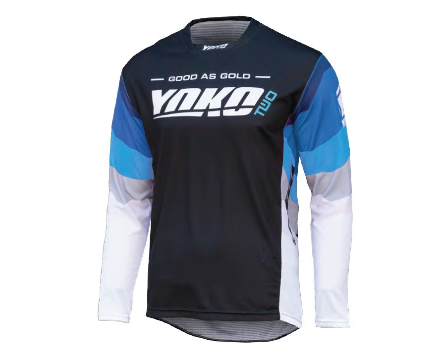 MX dres YOKO TWO black/white/blue L