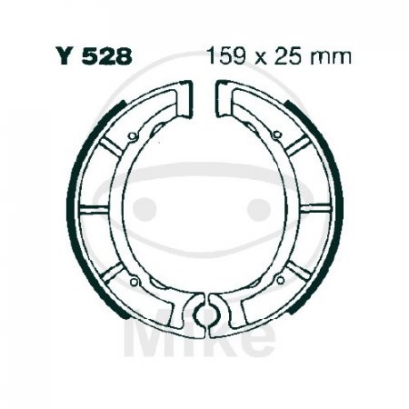 Brake shoe set EBC Y528G grooved includings springs