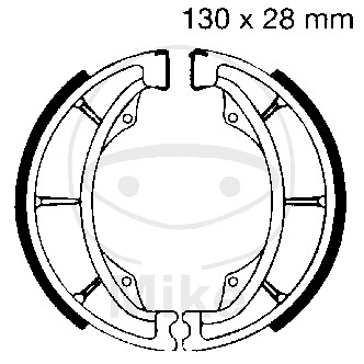 Brake shoe set EBC S602G grooved includings springs