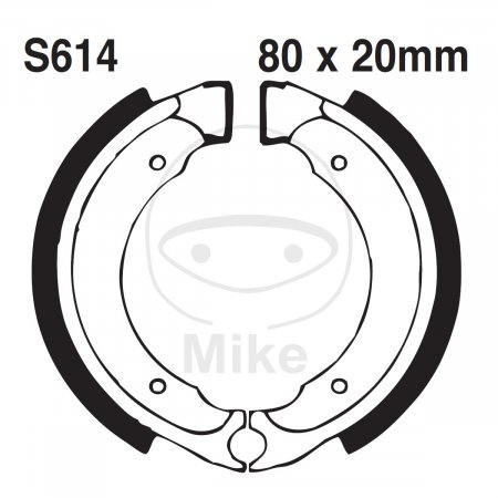 Brake shoe set EBC grooved includings springs za ATV SUZUKI LT-80 (1995-2006)