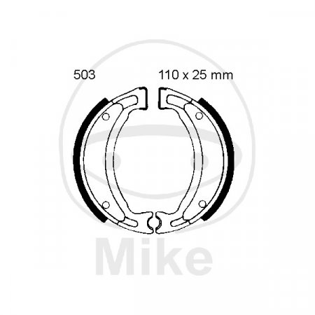 Brake shoe set EBC Y503G grooved includings springs