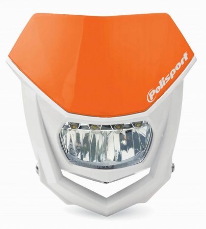 Headlight POLISPORT 8667100004 HALO LED with LED oranžna