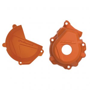 Clutch and ignition cover protector kit POLISPORT Oranžna