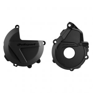 Clutch and ignition cover protector kit POLISPORT Črn