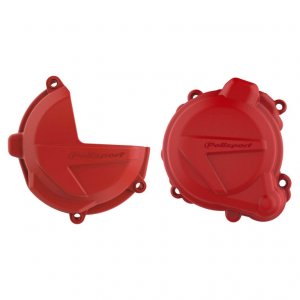 Clutch and ignition cover protector kit POLISPORT Rdeč