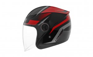 Jet čelada CASSIDA REFLEX black/ red/ grey XS