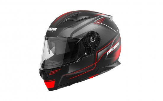 Full face helmet CASSIDA APEX FUSION black matt/ red fluo/ white L za DUCATI 748 S