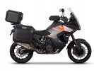 Komplet aluminijastih kovčkov z nosilci in ploščo SHAD TERRA BLACK, 37L zadnji kovček  in 36L/47L stranski kovčki SHAD KTM Super Adventure 1290 (R, S)