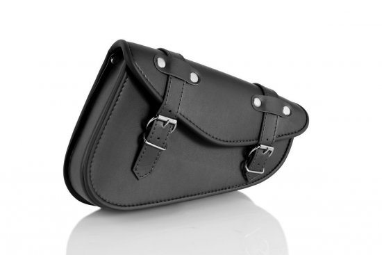 Leather saddlebag CUSTOMACCES DETROIT črna right za HYOSUNG GV 250 Aquila (2001-2016)