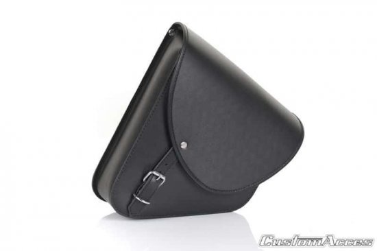 Leather saddlebag CUSTOMACCES BARCELONA črna right za HYOSUNG GV 250 Aquila (2001-2016)