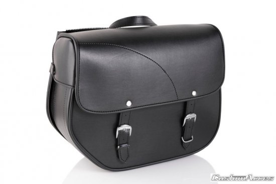 Leather saddlebag CUSTOMACCES AP0010N SANT LOUIS črna levi