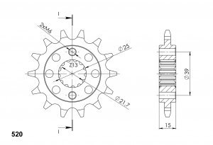 Sprednji verižnik SUPERSPROX CST-1042:15 15T, 520