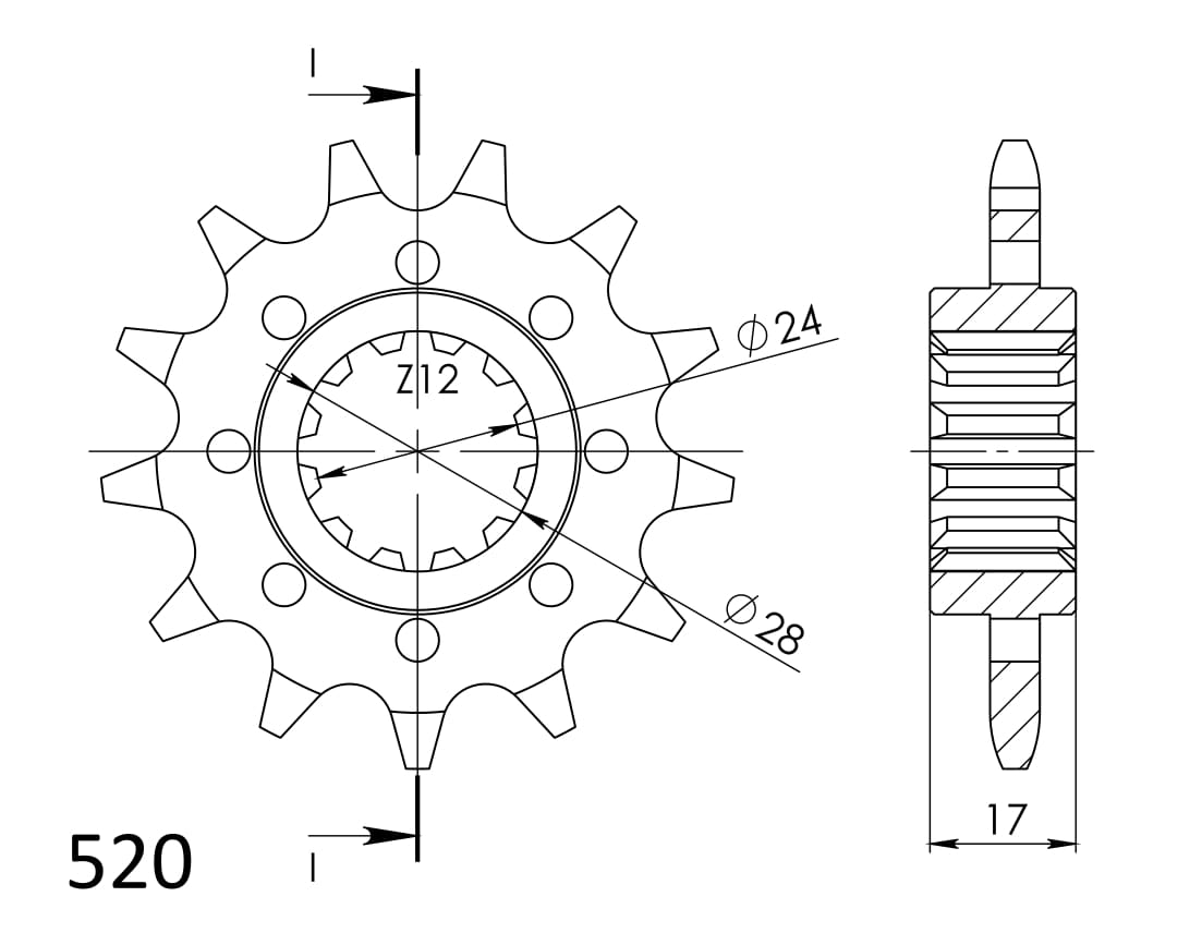 Sprednji verižnik SUPERSPROX CST-1295:13 13T, 520