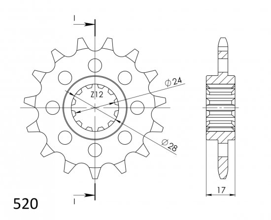 Sprednji verižnik SUPERSPROX CST-1295:15 15T, 520