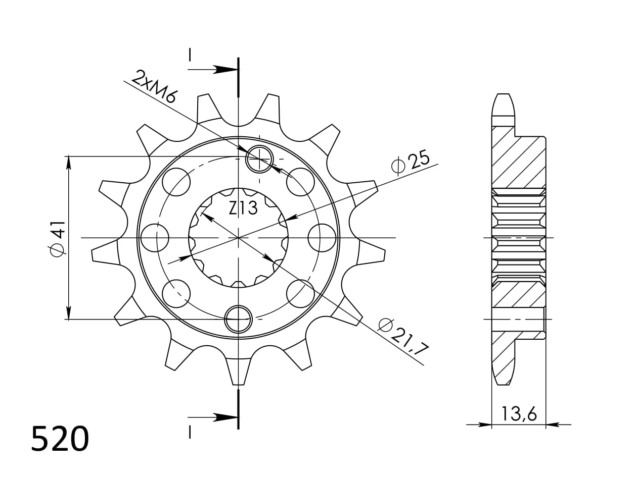 Sprednji verižnik SUPERSPROX CST-1307:14 14T, 520