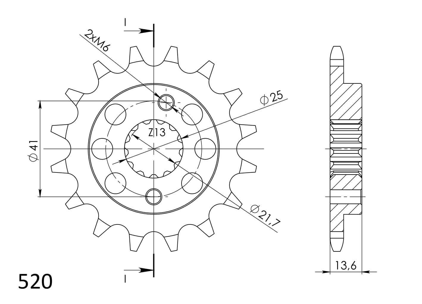 Sprednji verižnik SUPERSPROX CST-1307:15 15T, 520