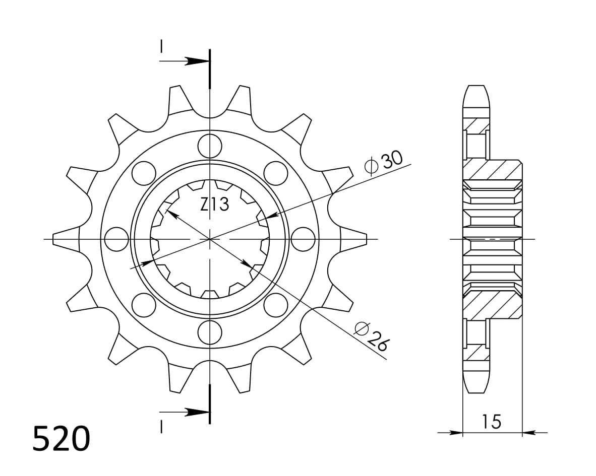 Sprednji verižnik SUPERSPROX CST-1404:14 14T, 520