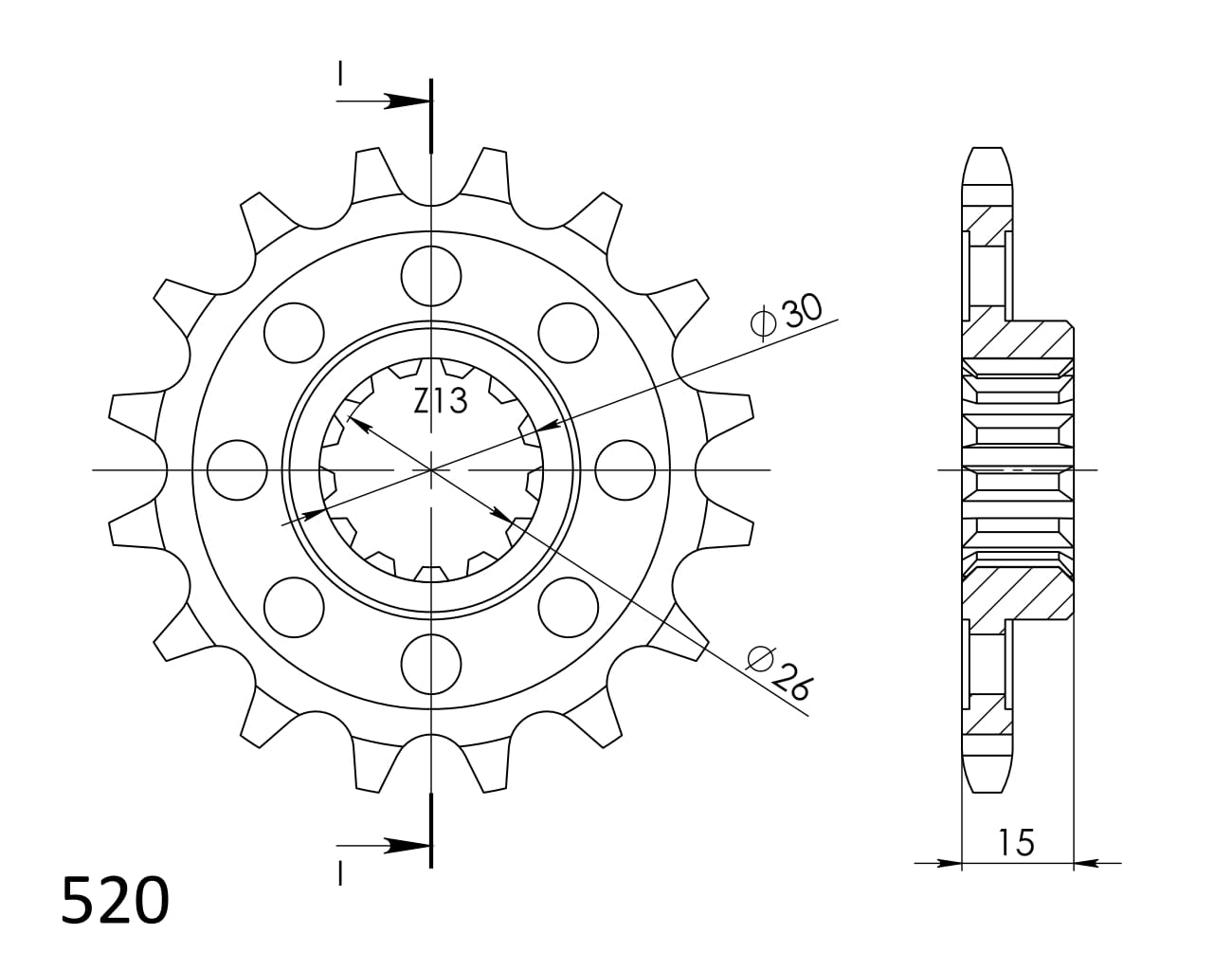 Sprednji verižnik SUPERSPROX CST-1404:16 16T, 520