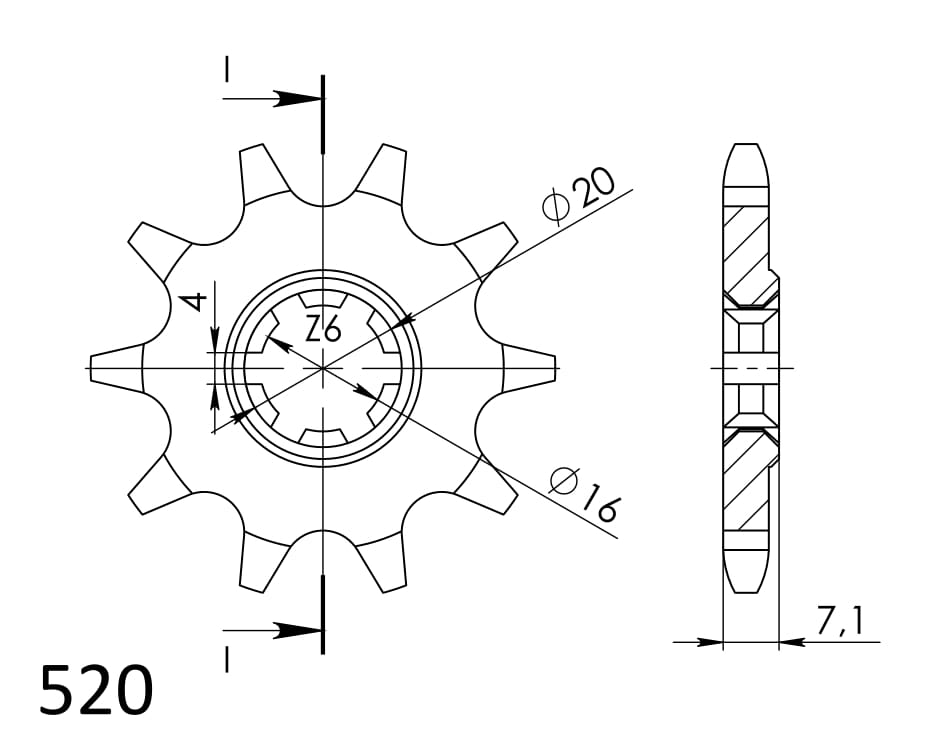 Sprednji verižnik SUPERSPROX CST-1407:10 10T, 520