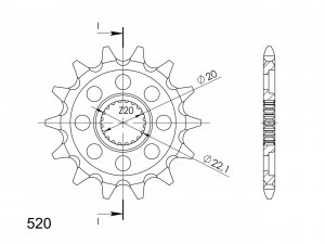 Sprednji verižnik SUPERSPROX 13T, 520