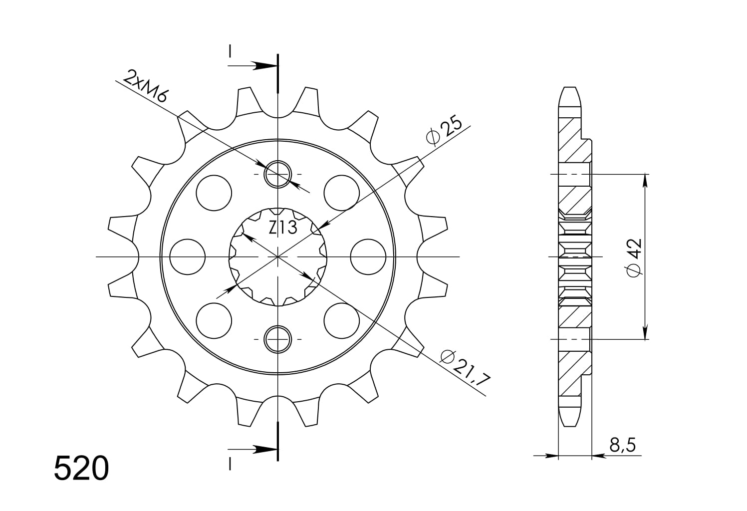 Sprednji verižnik SUPERSPROX CST-512:17 17T, 520