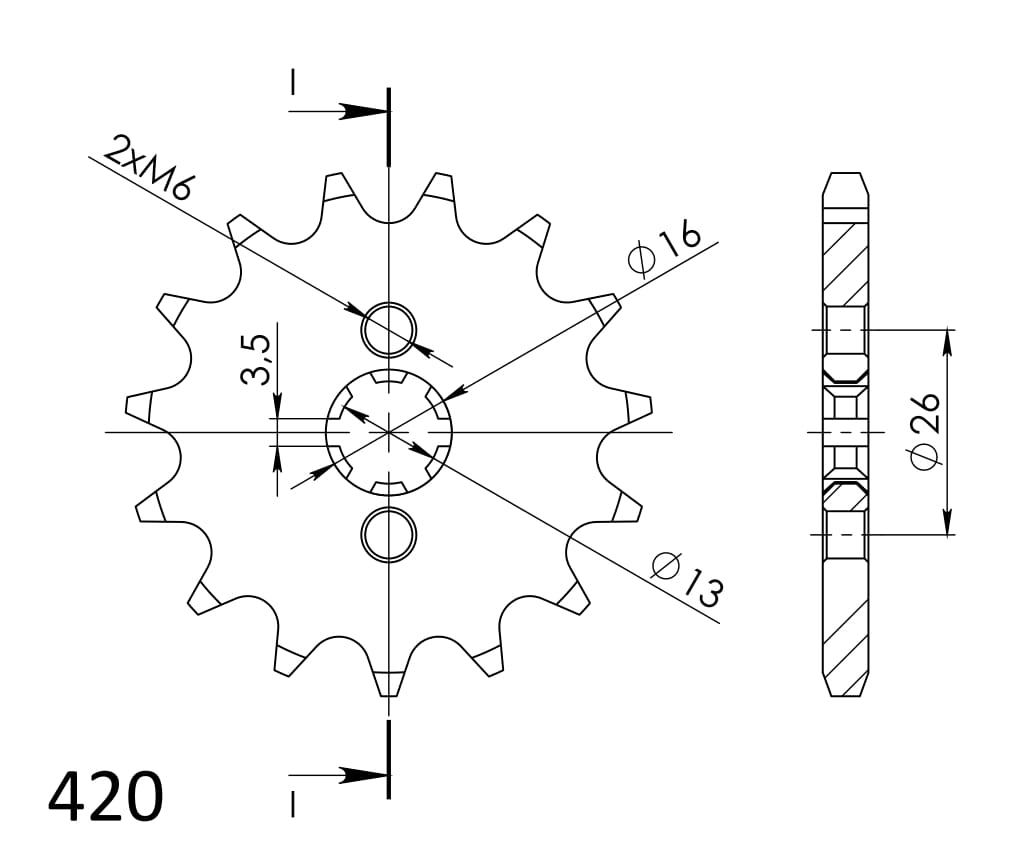 Sprednji verižnik SUPERSPROX CST-563:11 11T, 420