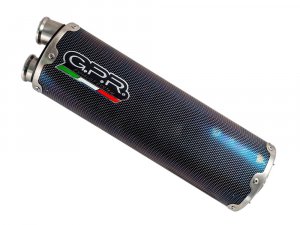 Slip-on exhaust GPR DUAL Inox Carbon look including removable db killer and link pipe