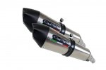 Dual slip-on exhaust GPR A.69.RACE.GPAN.TO GPE ANN. Brushed Titanium including link pipes