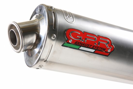 Bolt-on silencer GPR K.30.IT INOX ROUND Brushed Stainless steel including removable db killer