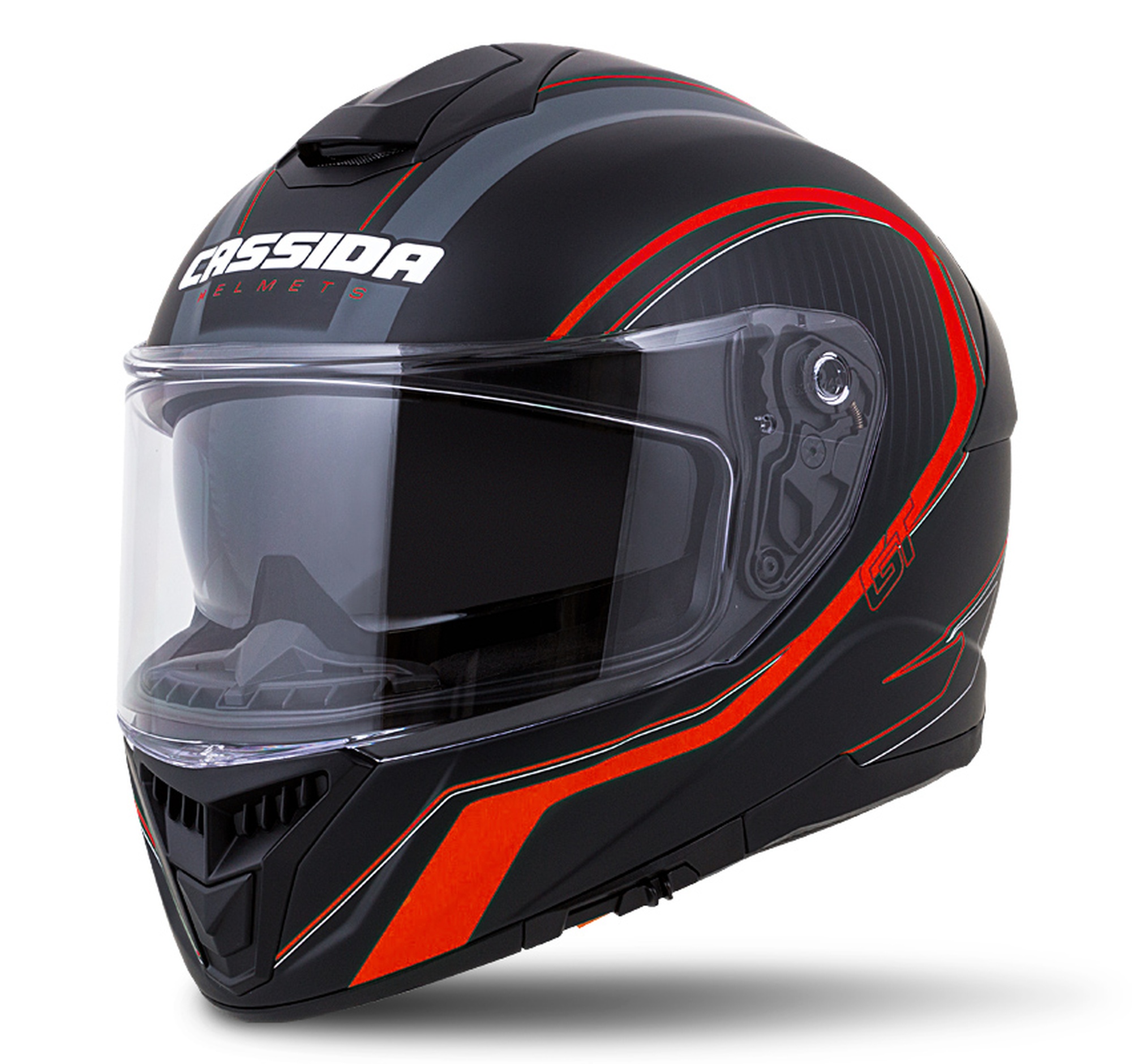 Full face helmet CASSIDA Integral GT 2.0 Reptyl black/ fluo red/ white 2XL