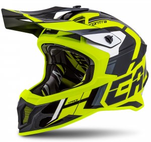 Motocross Helmet CASSIDA Cross Pro II Contra fluo yellow/ black/ grey/ white L