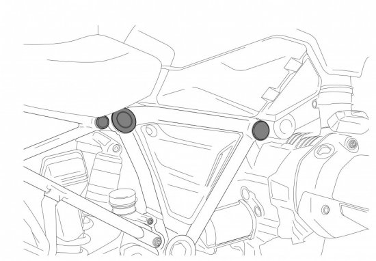 Chassis cap covers PUIG črna za BMW F 900 XR (2020-2024)