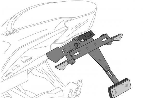 Adjustable license support PUIG 5738N črna