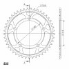 Zadnji verižnik (zobnik) SUPERSPROX RFE-1790:45-BLK črna 45T, 525