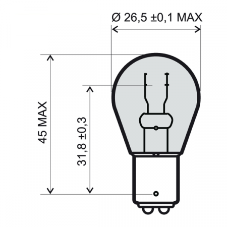 Lamp RMS 246510371 12V 21/5W, BAY15D rdeč