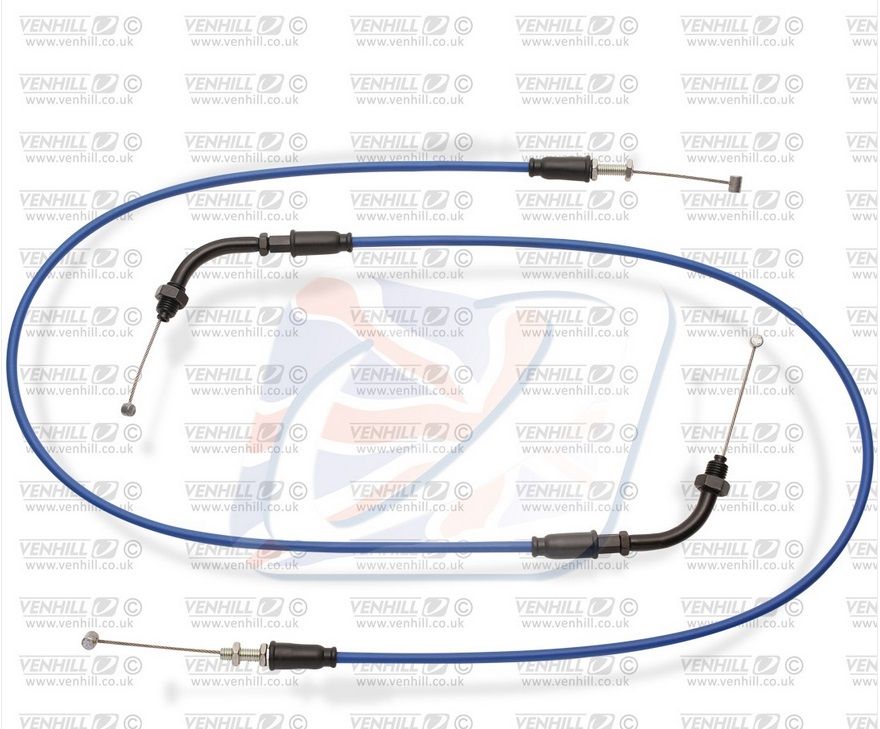 Throttle cables (pair) Venhill H02-4-100-BL featherlight moder