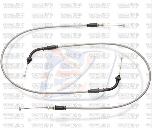 Throttle cables (pair) Venhill H02-4-100-GY featherlight siva