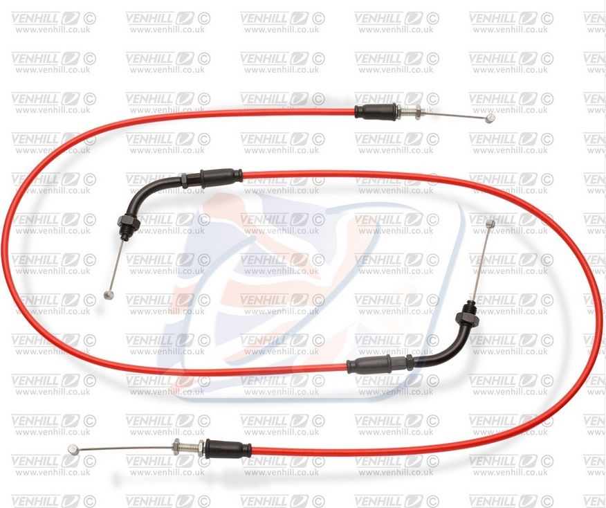 Throttle cables (pair) Venhill H02-4-106-RD featherlight rdeč