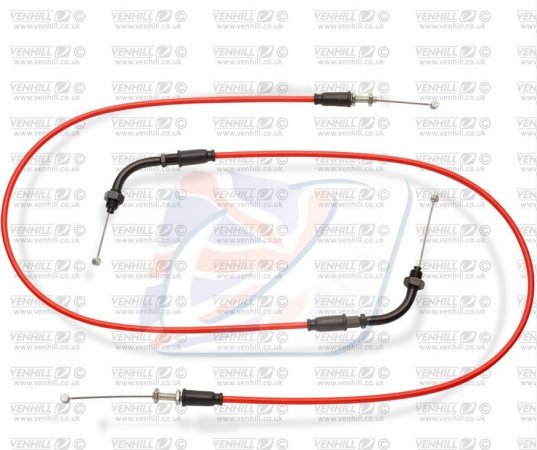 Throttle cables (pair) Venhill H02-4-106-RD featherlight rdeč