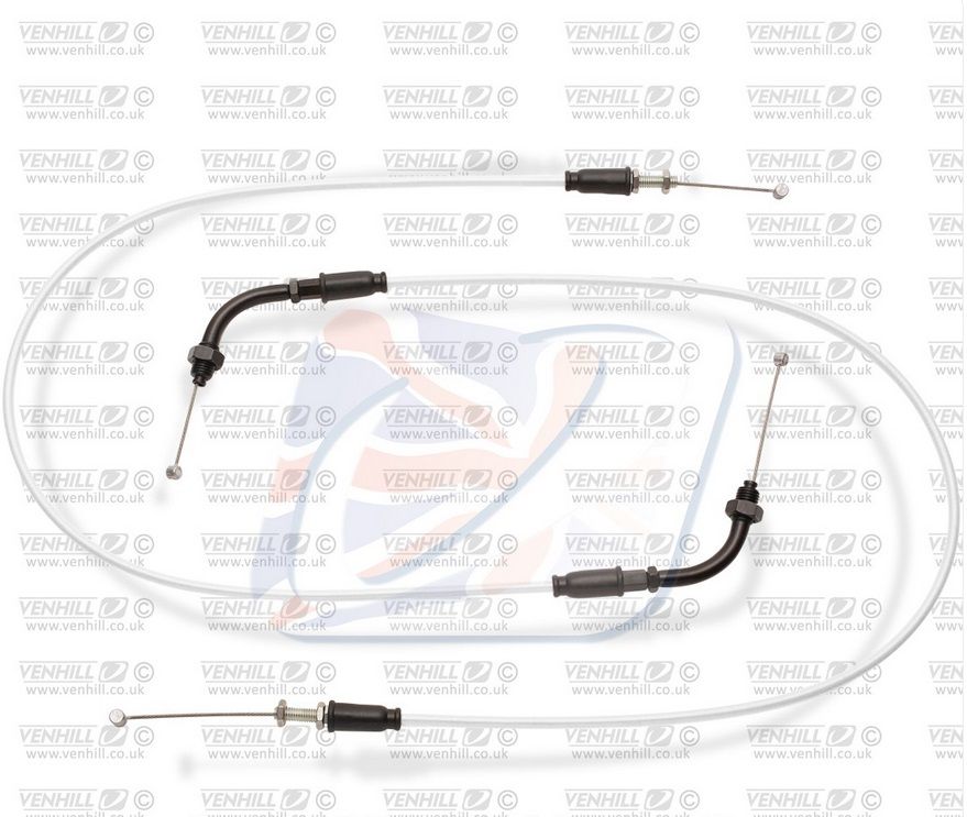 Throttle cables (pair) Venhill H02-4-100-WT featherlight bela