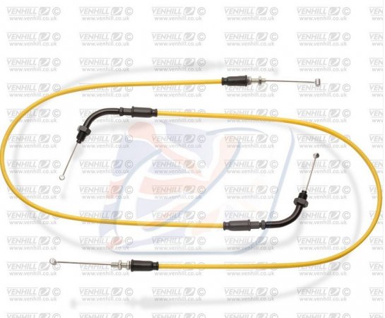 Throttle cables (pair) Venhill H02-4-106-YE featherlight yellow