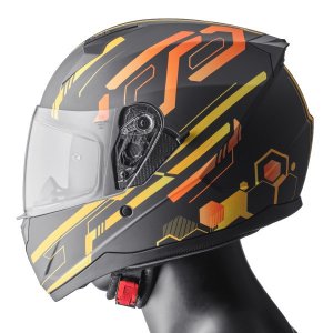 Integralna čelada GMS HEXAGO graphic yellow - orange XS